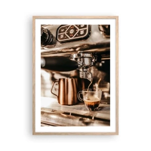 Affiche dans un chêne clair - Poster - Lueur de café - 50x70 cm