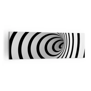 Impression sur toile - Image sur toile - Une spirale noire et blanche créant un effet hypnotique - 160x50cm - Tu ne peux pas y résister aussi ? - Décoration murale moderne pour le salon et la chambre ARTTOR