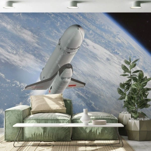 Papier Peint Photo Premium Sand - Ascension cosmique - Cosmos, Spoutnik, Une fusée spatiale - 300x210 cm