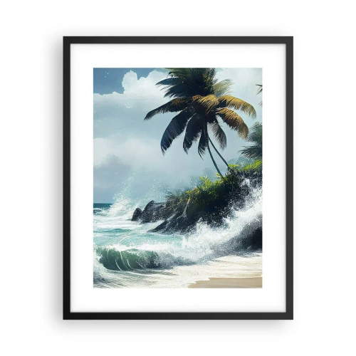 Affiche dans un cadre noir - Poster - Sur une côte tropicale - 40x50 cm
