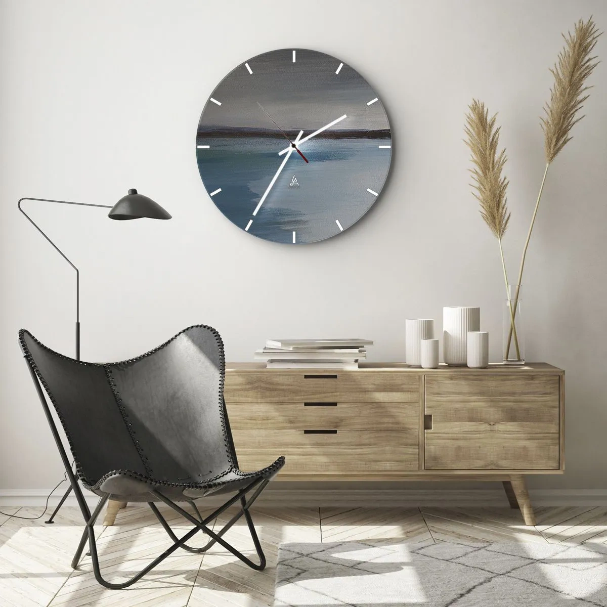 Horloge murale - Pendule murale - Paysage horizontal - 40x40 cm