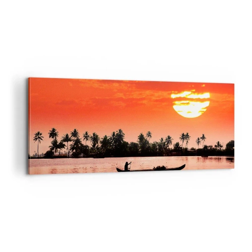 Impression sur toile - Image sur toile - La tranquillité des tropiques au coucher du soleil - 100x40 cm