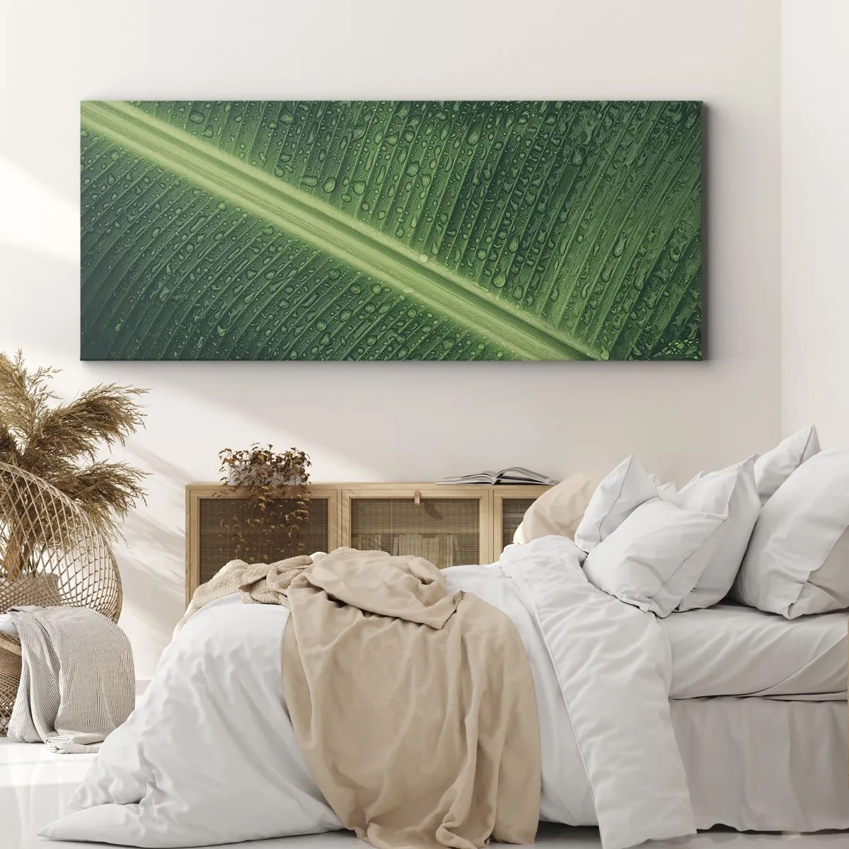 Impression sur toile - Image sur toile - Structure de vert - 100x40 cm