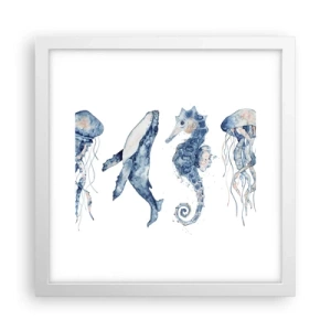 Affiche dans un cadre blanc - Poster - Merveilles de la mer - 30x30 cm