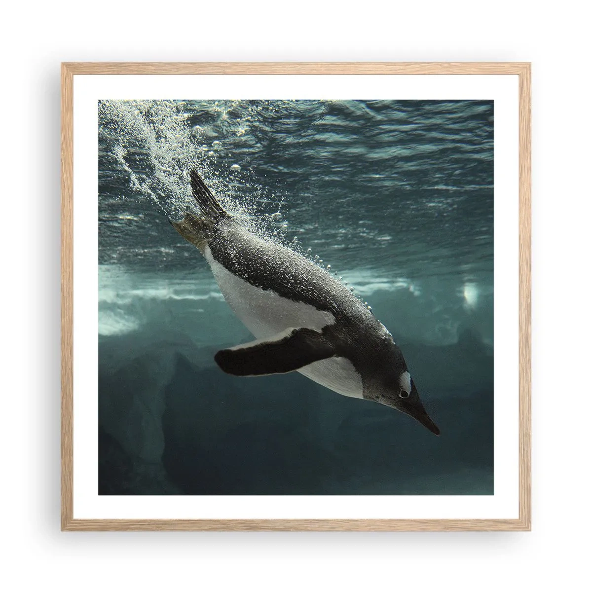 Affiche dans un chêne clair - Poster - Bienvenue dans mon monde - 60x60 cm