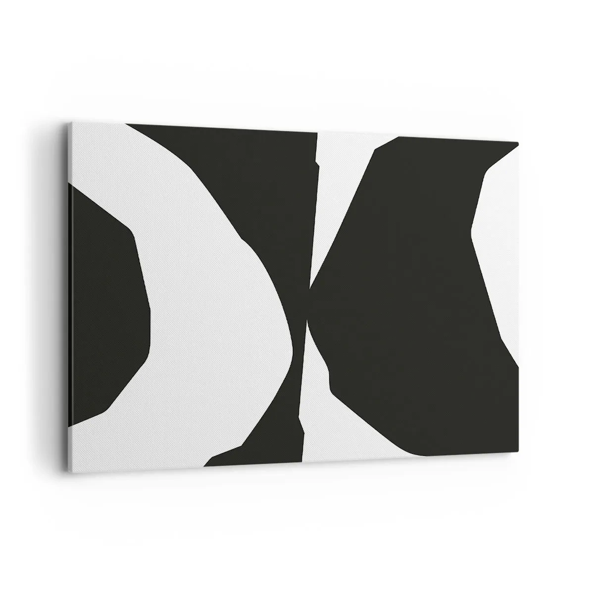 Impression sur toile - Image sur toile - Motif de contraste abstrait en noir et blanc - 120x80cm - Positif négatif - Décoration murale moderne pour le salon et la chambre ARTTOR