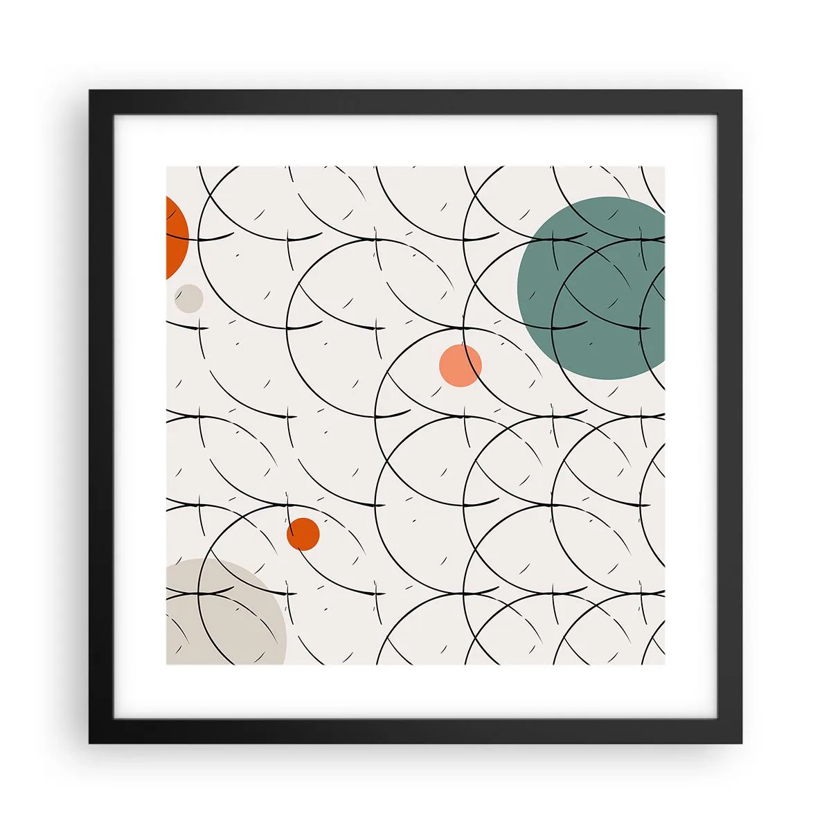 Affiche dans un cadre noir - Poster - Dans l'esprit pop art - 40x40 cm