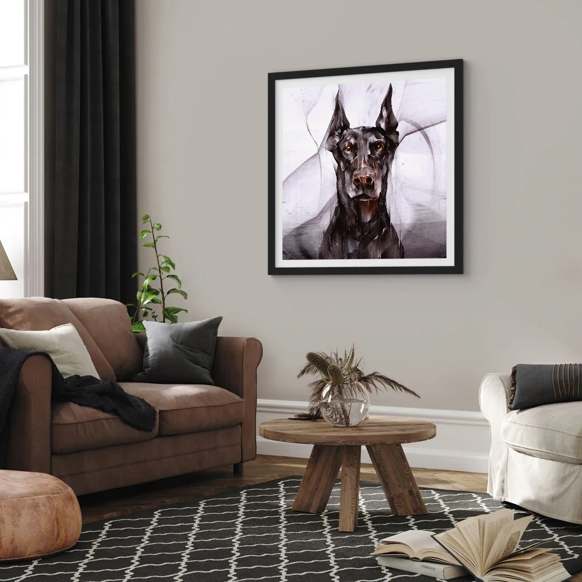 Affiche dans un cadre noir - Poster - Né noble - 40x40 cm