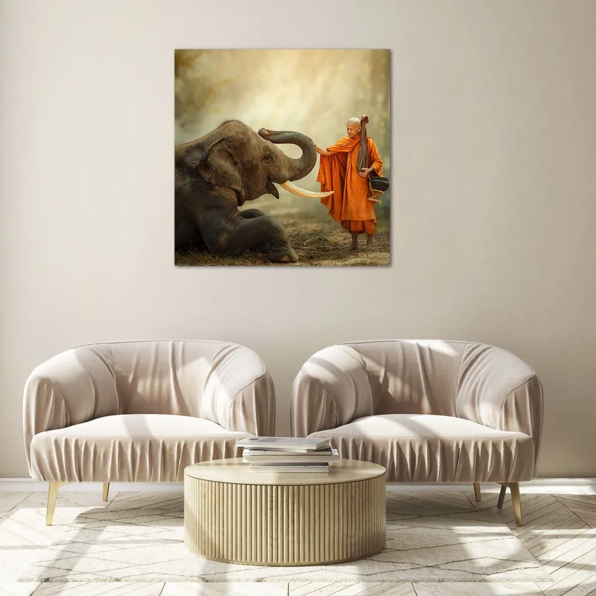 Impression sur verre - Image sur verre - Rencontre en voyageant - 40x40 cm