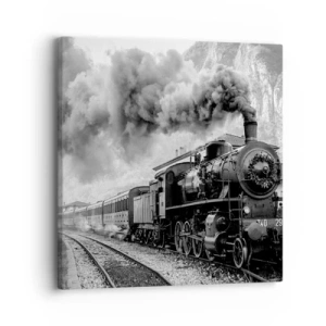 Impression sur toile - Image sur toile - Attend à la gare... - 30x30 cm