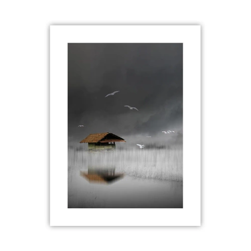 Affiche - Poster - A l'abri de la pluie - 30x40 cm