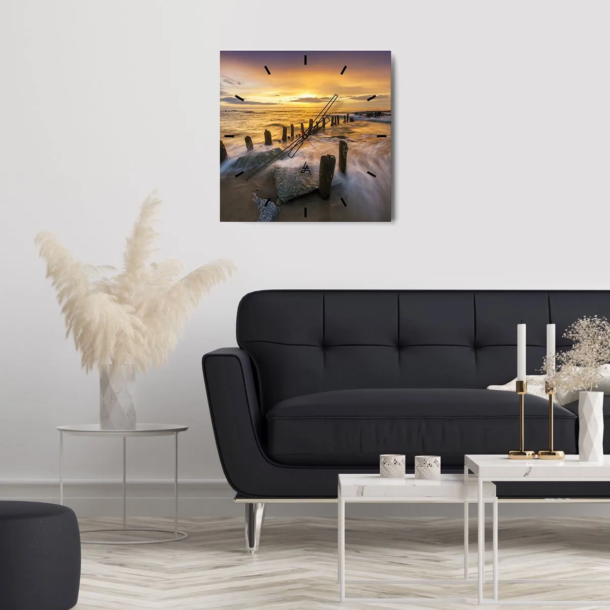 Horloge murale - Pendule murale - La beauté brute de la mer Baltique - 40x40 cm