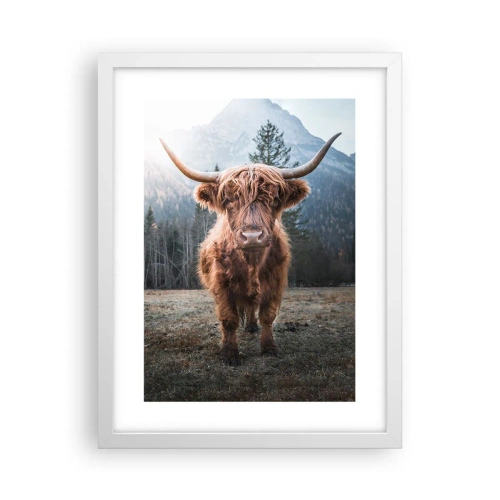 Affiche dans un cadre blanc - Poster - Salutations des prairies de montagne - 30x40 cm