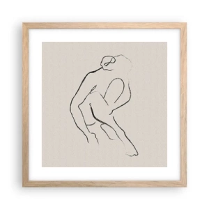 Affiche dans un chêne clair - Poster - Croquis intime - 40x40 cm