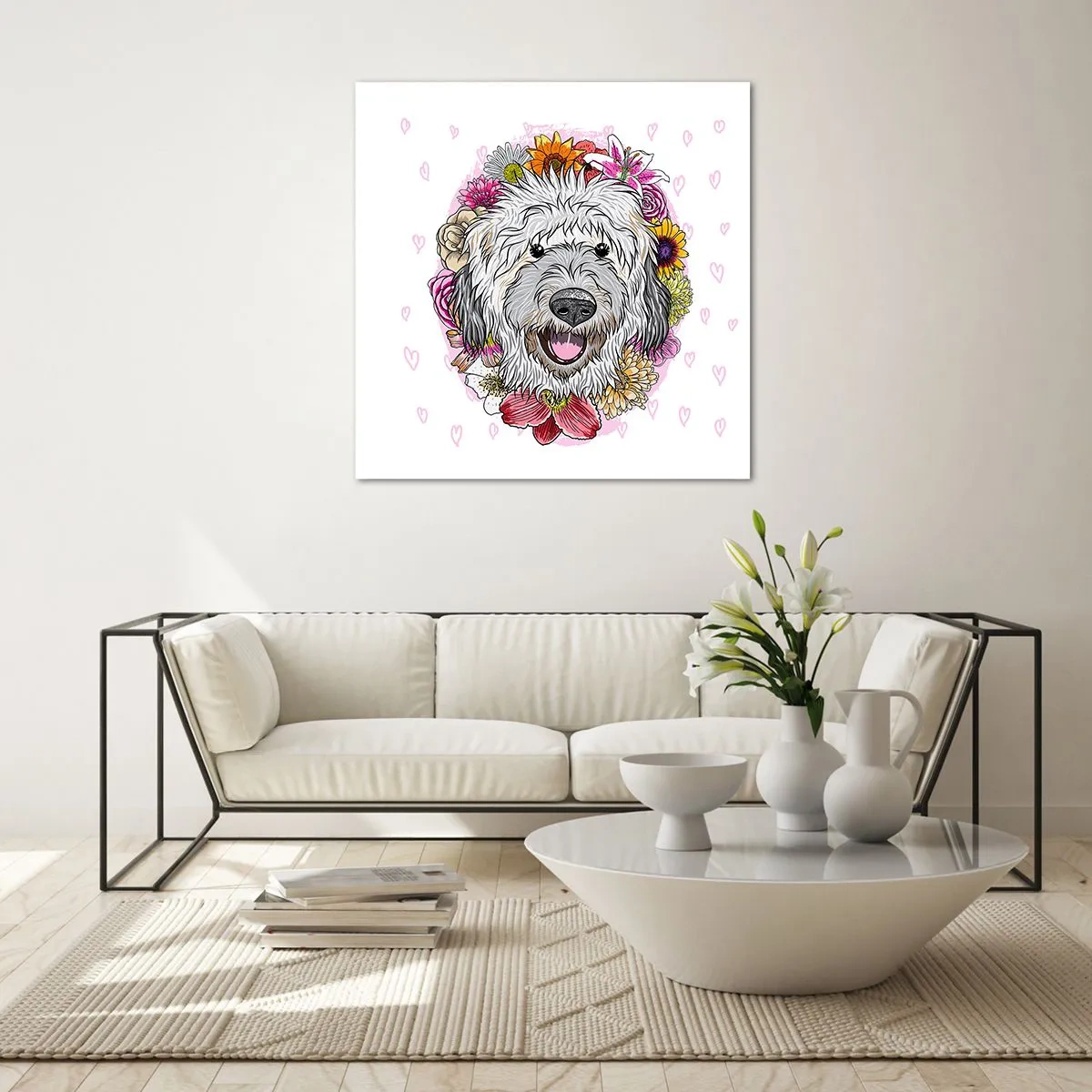 Impression sur verre - Image sur verre - La joie du chiot - 30x30 cm