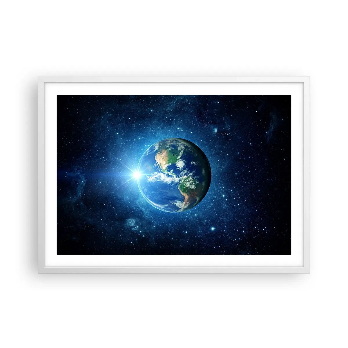Affiche dans un cadre blanc - Poster - Nous sommes au paradis - 70x50 cm