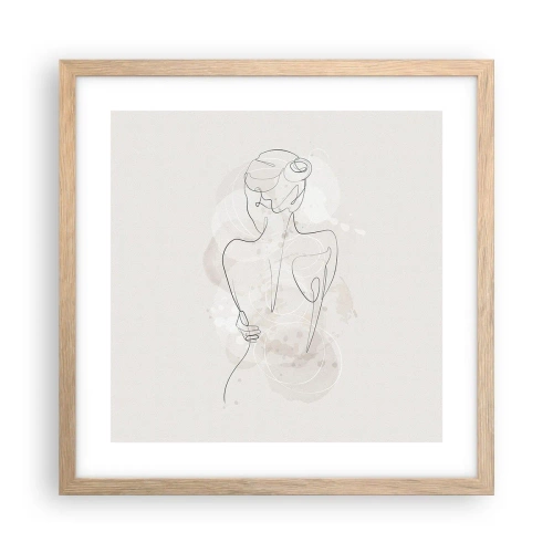 Affiche dans un chêne clair - Poster - Comme un instrument sensible - 40x40 cm