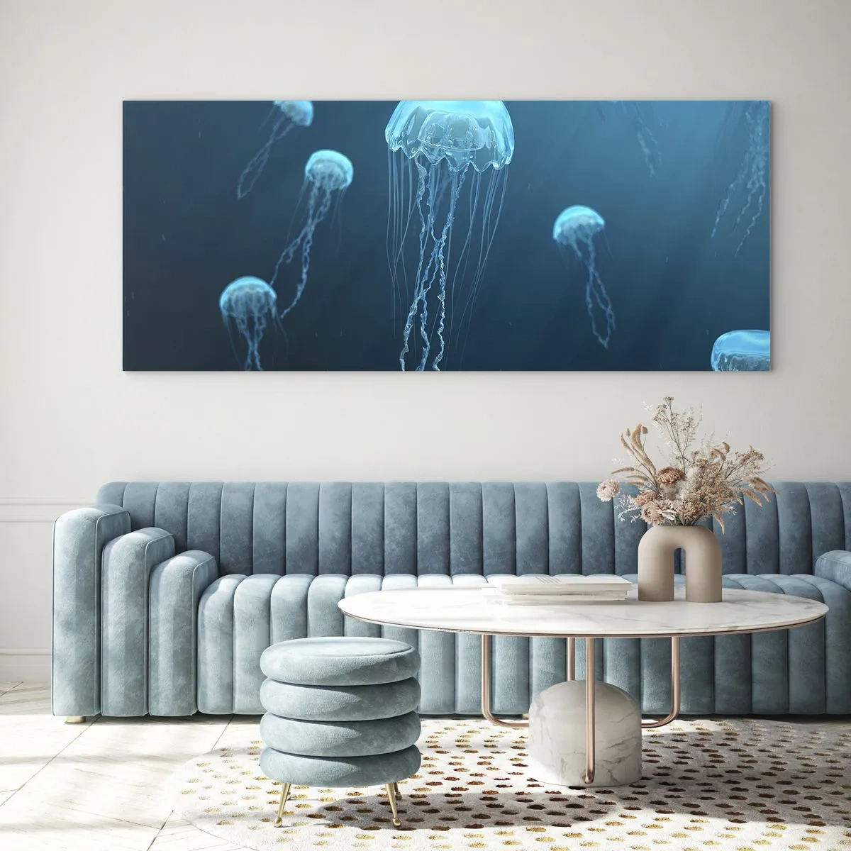 Impression sur verre - Image sur verre - Danse océanique - 100x40 cm
