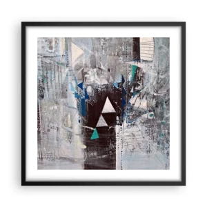 Affiche dans un cadre noir - Poster - Ordre prioritaire des triangles - 50x50 cm