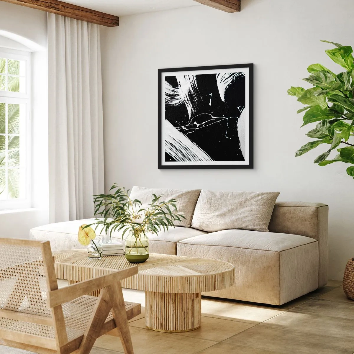 Affiche dans un cadre noir - Poster - Briser les ténèbres - 30x30 cm