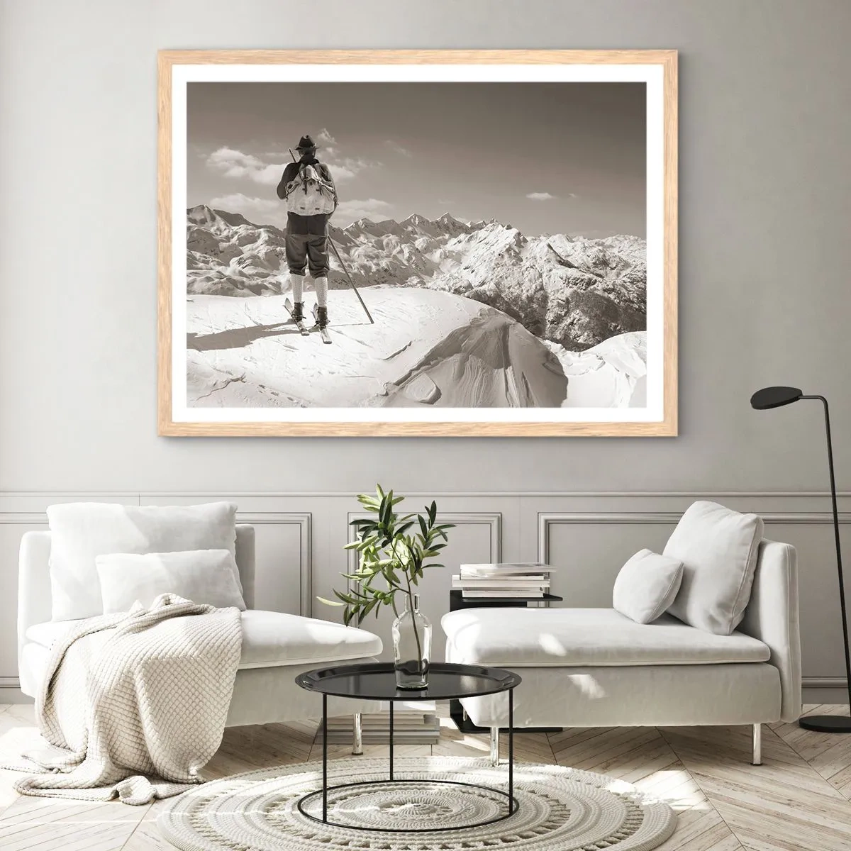 Affiche dans un chêne clair - Poster - Toutes les mêmes ces montagnes - 100x70 cm