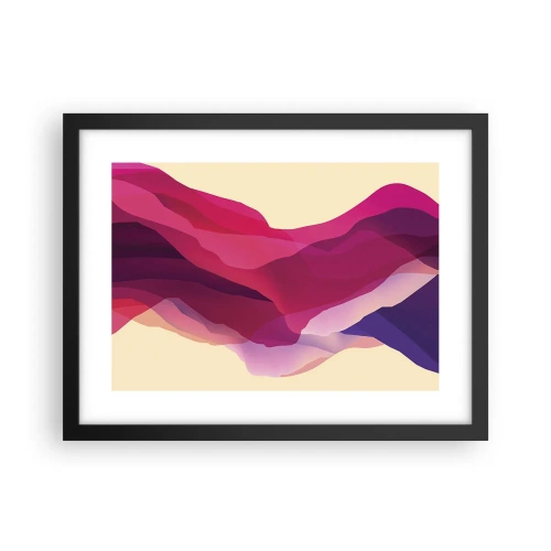 Affiche dans un cadre noir - Poster - Vagues pourpre - 40x30 cm