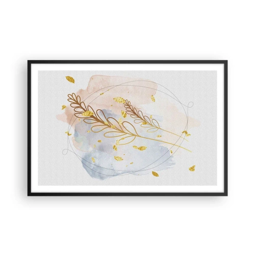 Affiche dans un cadre noir - Poster - Explosion d'or - 91x61 cm