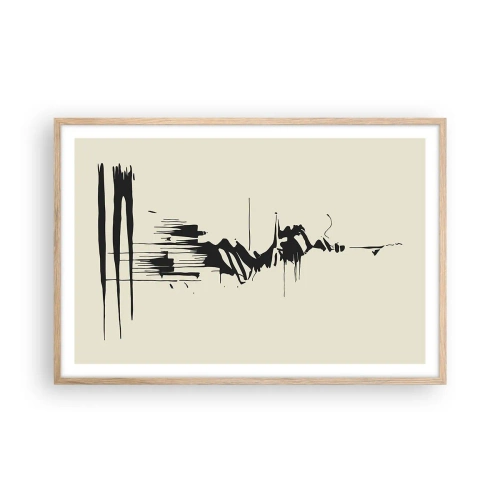 Affiche dans un chêne clair - Poster - Abstraction hâtive - 91x61 cm