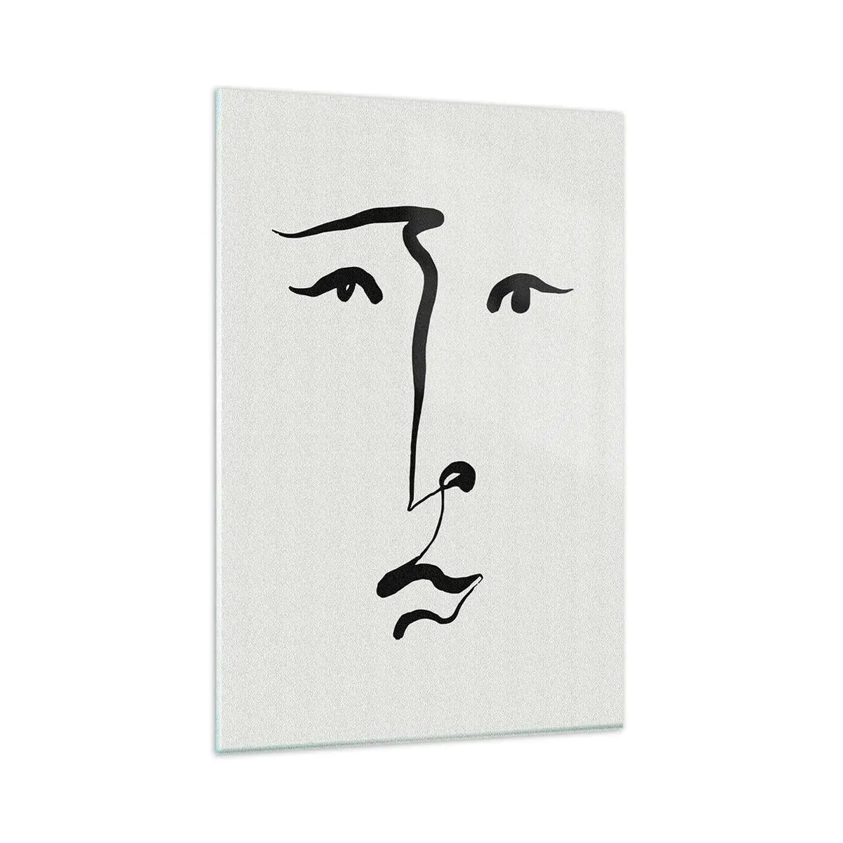 Impression sur verre - Image sur verre - Portrait avec une seule ligne - 80x120 cm