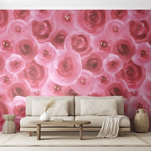 Papier Peint Photo Standard Eco - Roses en-haut et en-bas - Fleurs, Beauté, le romantisme - 400x280 cm