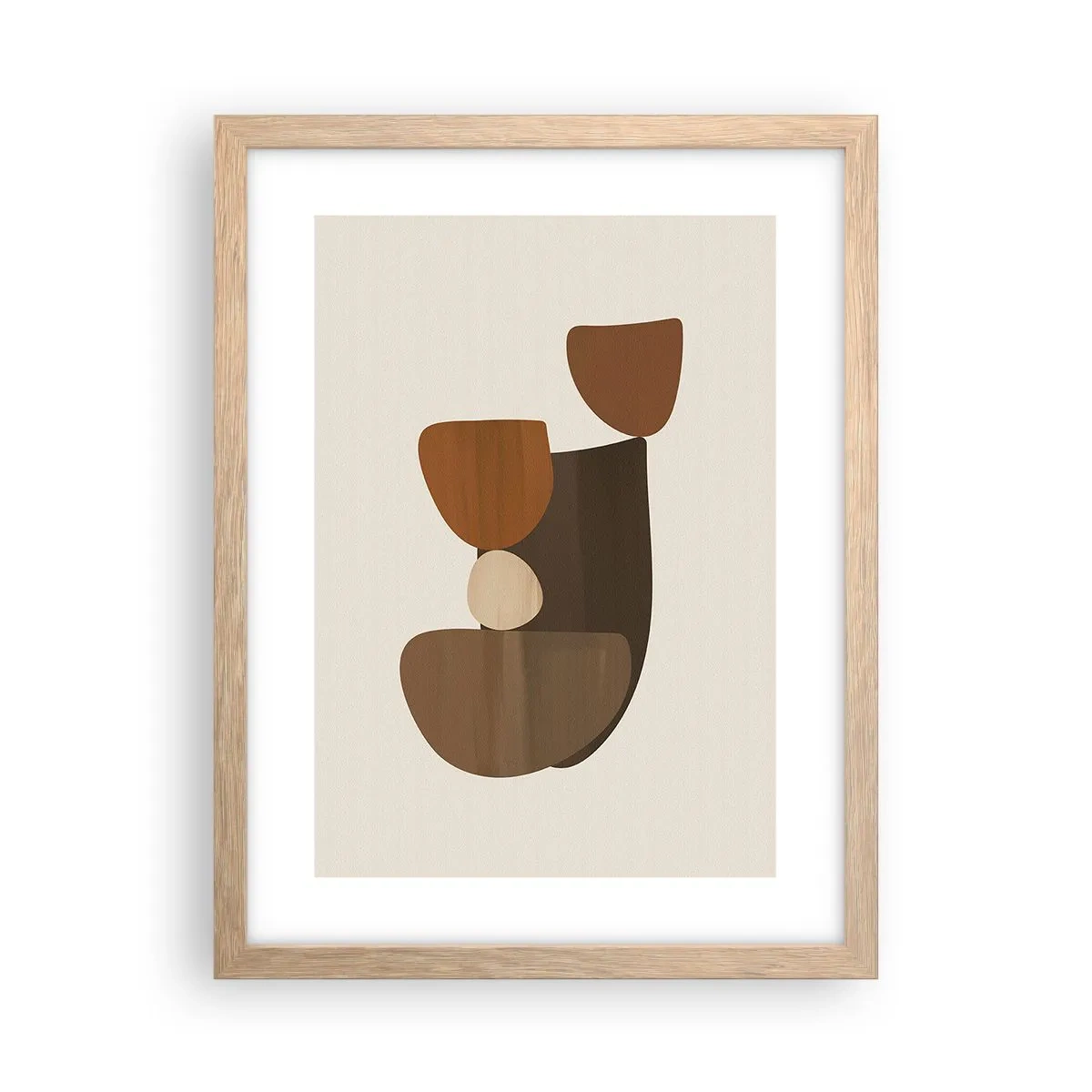 Affiche dans un chêne clair - Poster - Composition de marrons - 30x40 cm