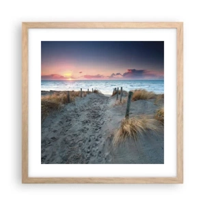 Affiche dans un chêne clair - Poster - Tu as versé l'éclat de l'arc-en-ciel sur les flots - 40x40 cm