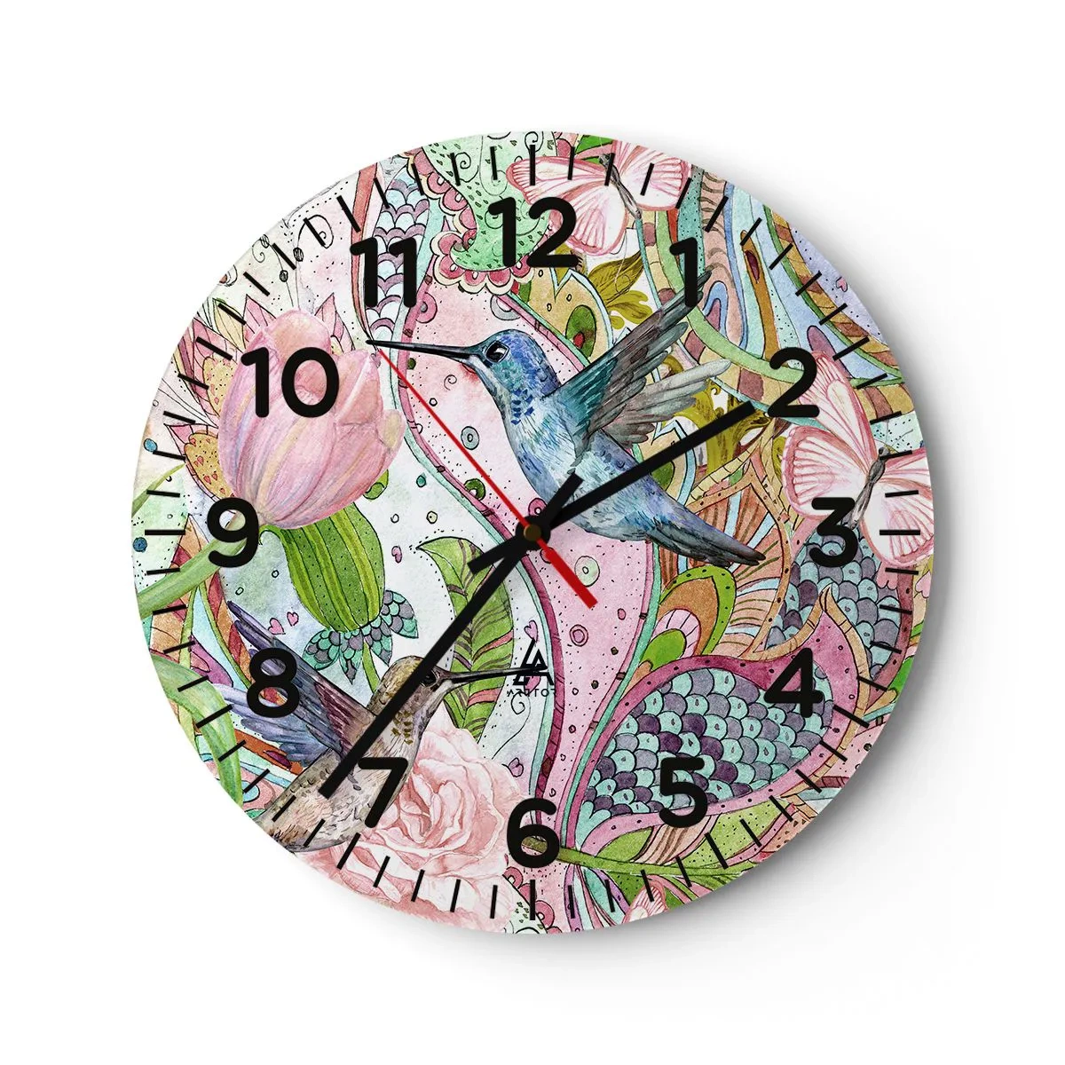 Horloge murale - Pendule murale - Empêtré dans les vignes - 30x30 cm