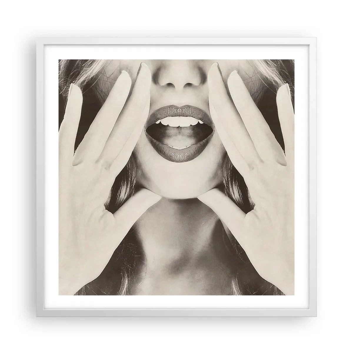 Affiche dans un cadre blanc - Poster - J'arrive! - 60x60 cm