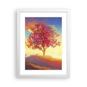 Affiche dans un cadre blanc - Poster - Pèlerin à destination - 30x40 cm