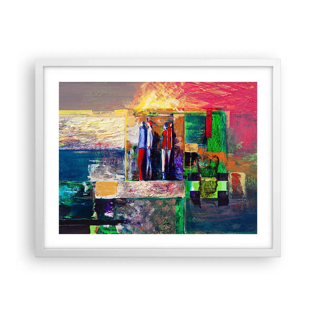 Affiche dans un cadre blanc - Poster - Relations et émotions - 50x40 cm