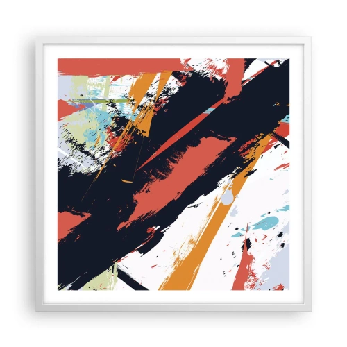 Affiche dans un cadre blanc - Poster - Composition dynamique - 60x60 cm