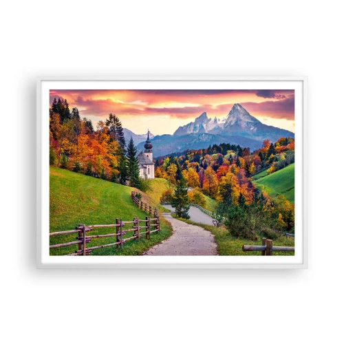 Affiche dans un cadre blanc - Poster - Paysage comme peind - 100x70 cm