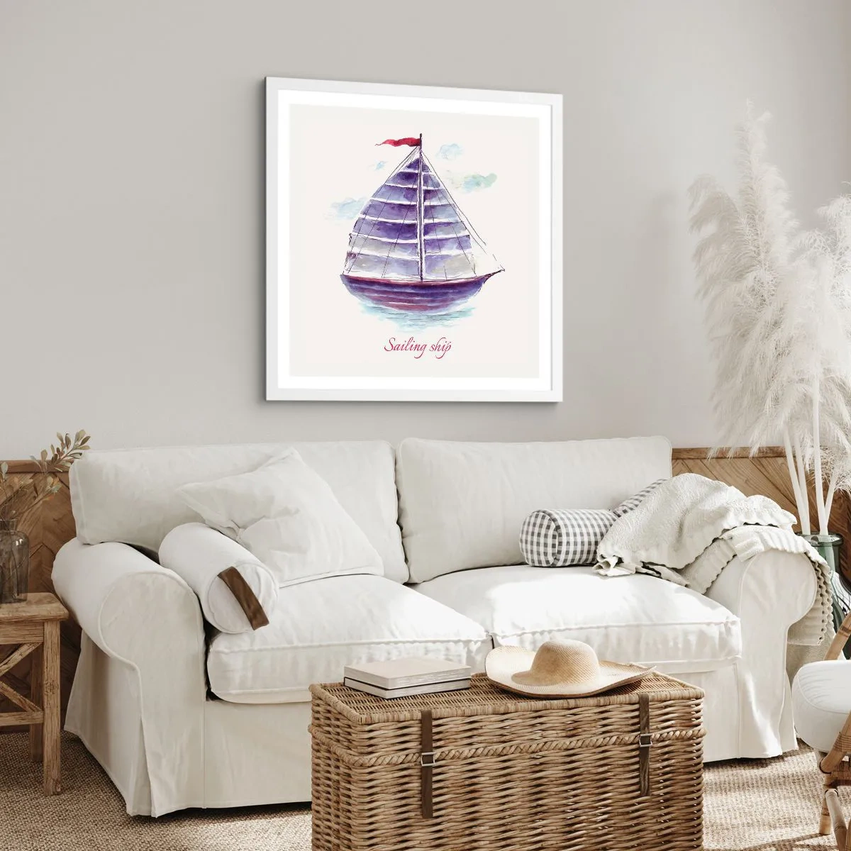 Affiche dans un cadre blanc - Poster - Plein de voiles et d’eau calme - 60x60 cm