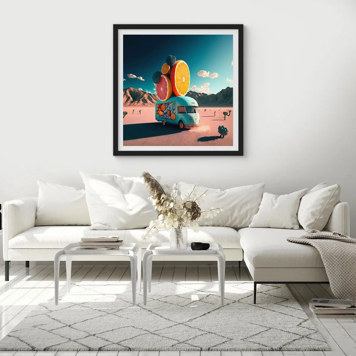 Affiche dans un cadre noir - Poster - Le goût des vacances - 60x60 cm