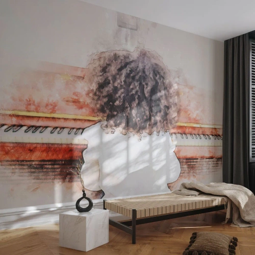 Papier Peint Autocollant Deluxe Sticker - Dans un nouveau monde - Piano, Musique, Musicien - 400x280 cm
