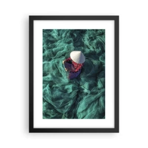 Affiche dans un cadre noir - Poster - Dans une mer de filet - 30x40 cm