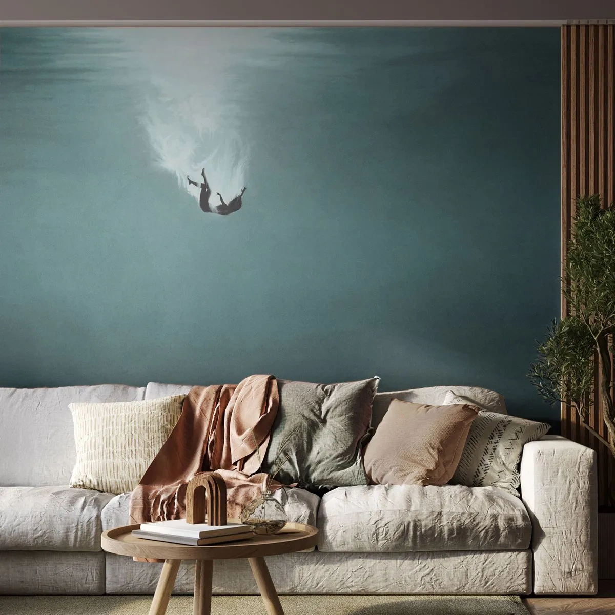 Papier Peint Photo Standard Eco - Dans les bras de l'océan - Eau, Minimalisme, Sous-marin - 400x280 cm