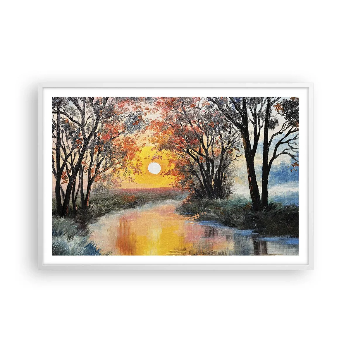 Affiche dans un cadre blanc - Poster - Climats de printemps - 91x61 cm