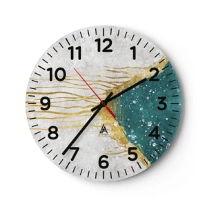 Horloge murale - Pendule murale - Marée dorée - 40x40 cm