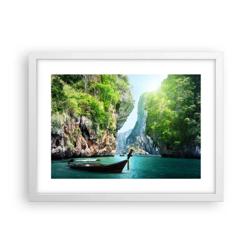 Affiche dans un cadre blanc - Poster - Une invitation à un voyage exotique - 40x30 cm