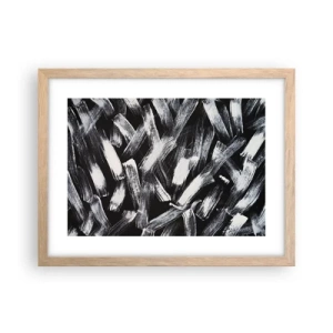 Affiche dans un chêne clair - Poster - L'abstraction dans l'esprit industriel - 40x30 cm