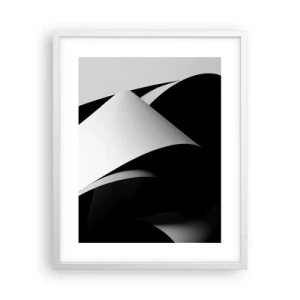 Affiche dans un cadre blanc - Poster - Plans de lumière venus des profondeurs de l'ombre - 40x50 cm