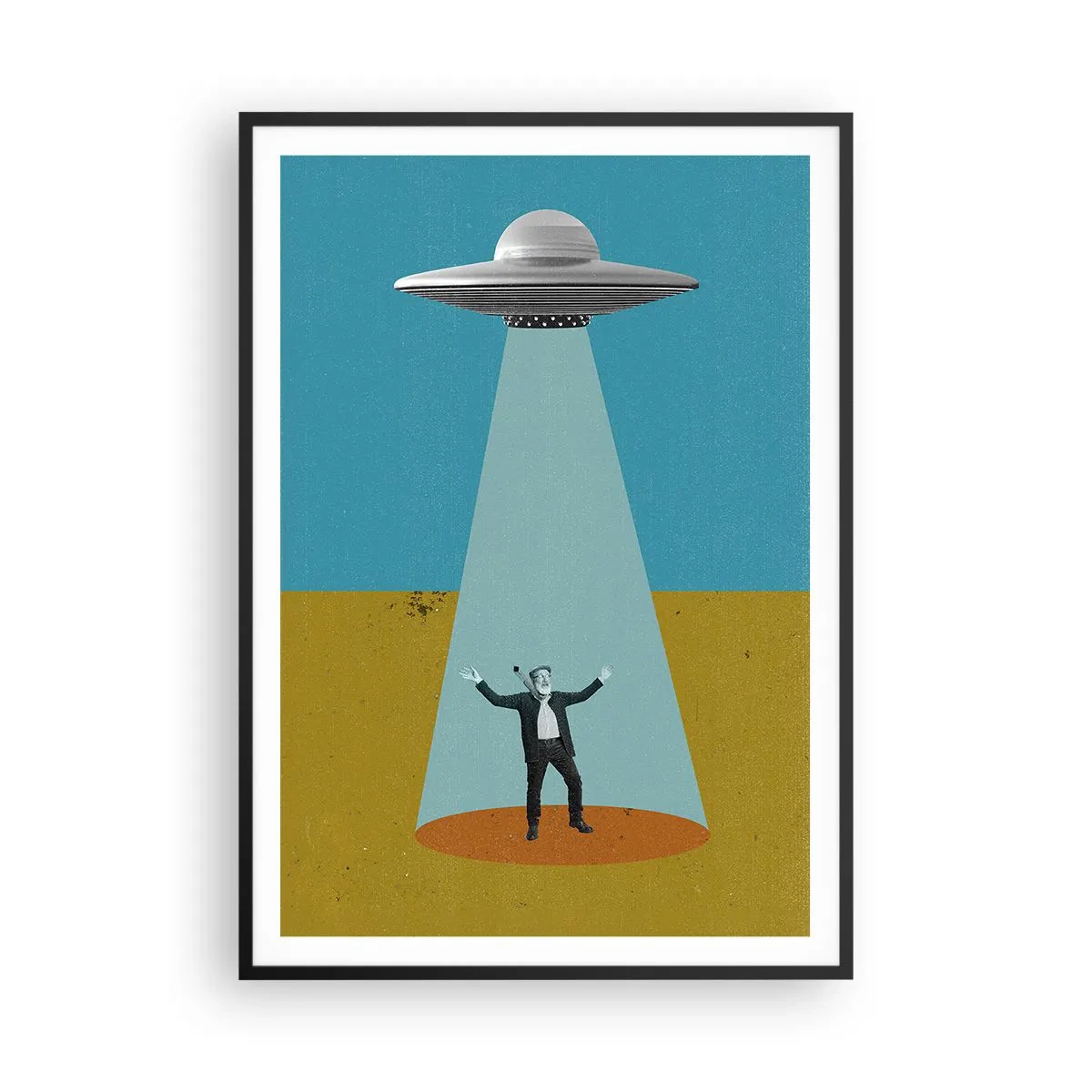 Affiche dans un cadre noir - Poster - Rencontre proche - 70x100 cm