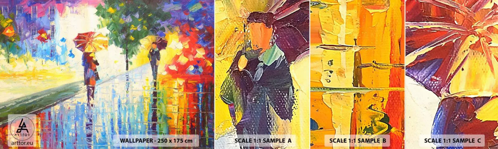 Échantillon de Papier Peint Autocollant Deluxe Sticker - Et tout est clair - l'avenue du Parc, Paysage, Des arbres - 100x30 cm